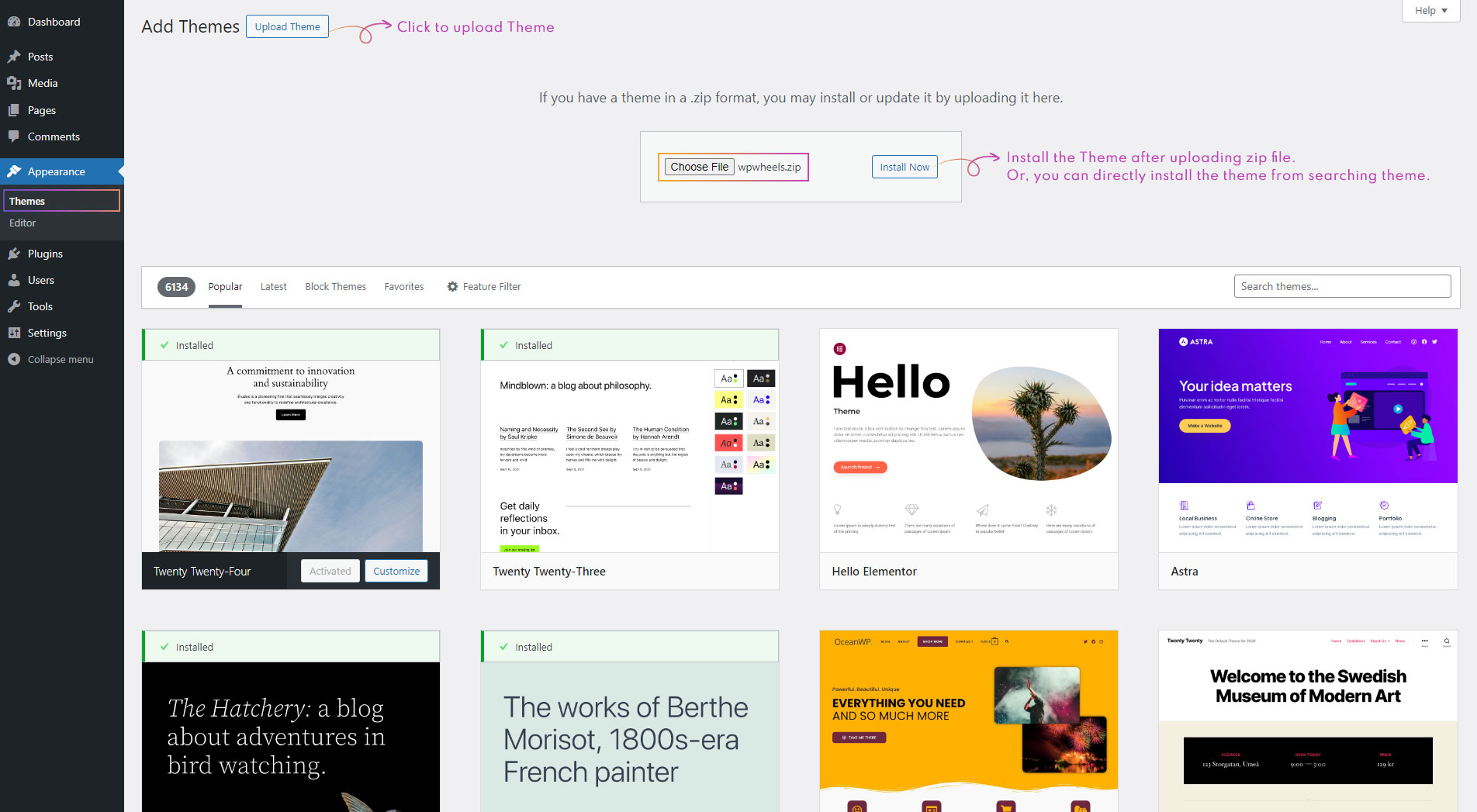 Theme-Documentation-Tutorial-Theme-Upload